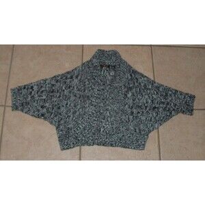 Marled Black Small / Medium Casual or Dress Stretchy Sweater Shrug RED PAINT